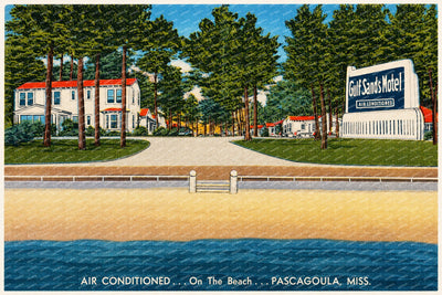 Pascagoula, MS: Gulf Sands Motel, air conditioned... On the beach
