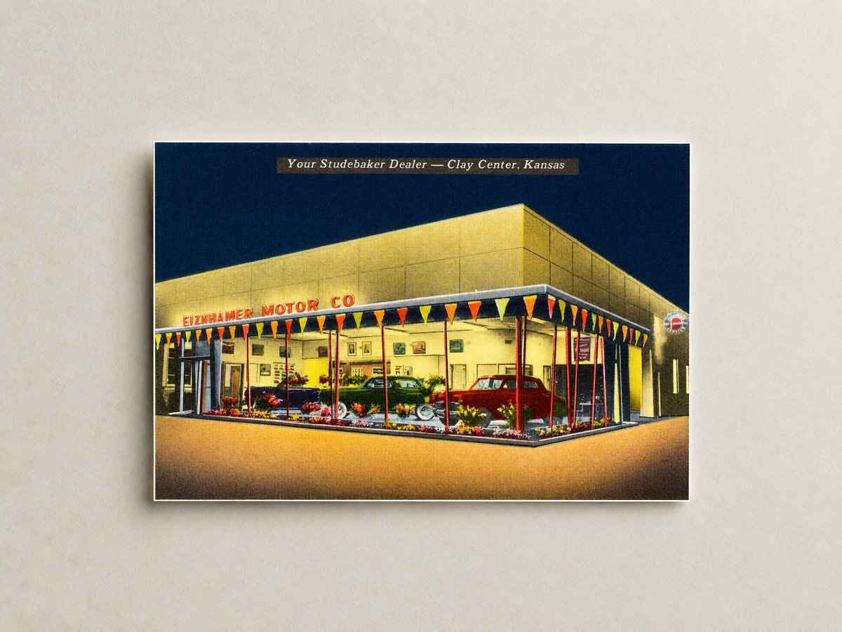 Clay Center, KS: Eiznhamer Motor Co., Your Studebaker Dealer -- Clay Center