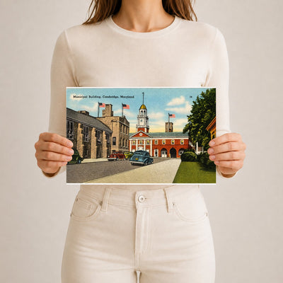 Municipal building, Cambridge, Maryland — Vintage Maryland Postcard