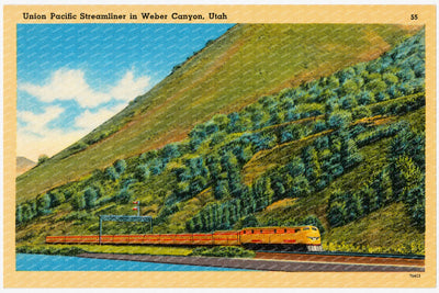 Weber Canyon, UT: Union Pacific Streamliner in Weber Canyon