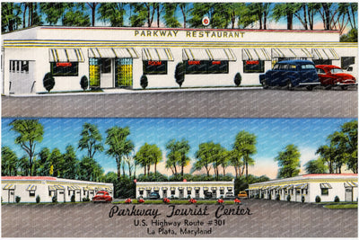 Parkway Tourist Center, U. S. Highway Route  #301, La Plata, Maryland — Vintage Maryland Postcard