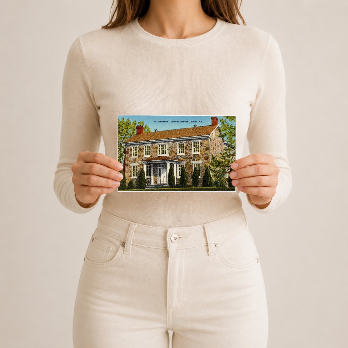 St. Mildred's Catholic School, Laurel, MD — Vintage Maryland Postcard