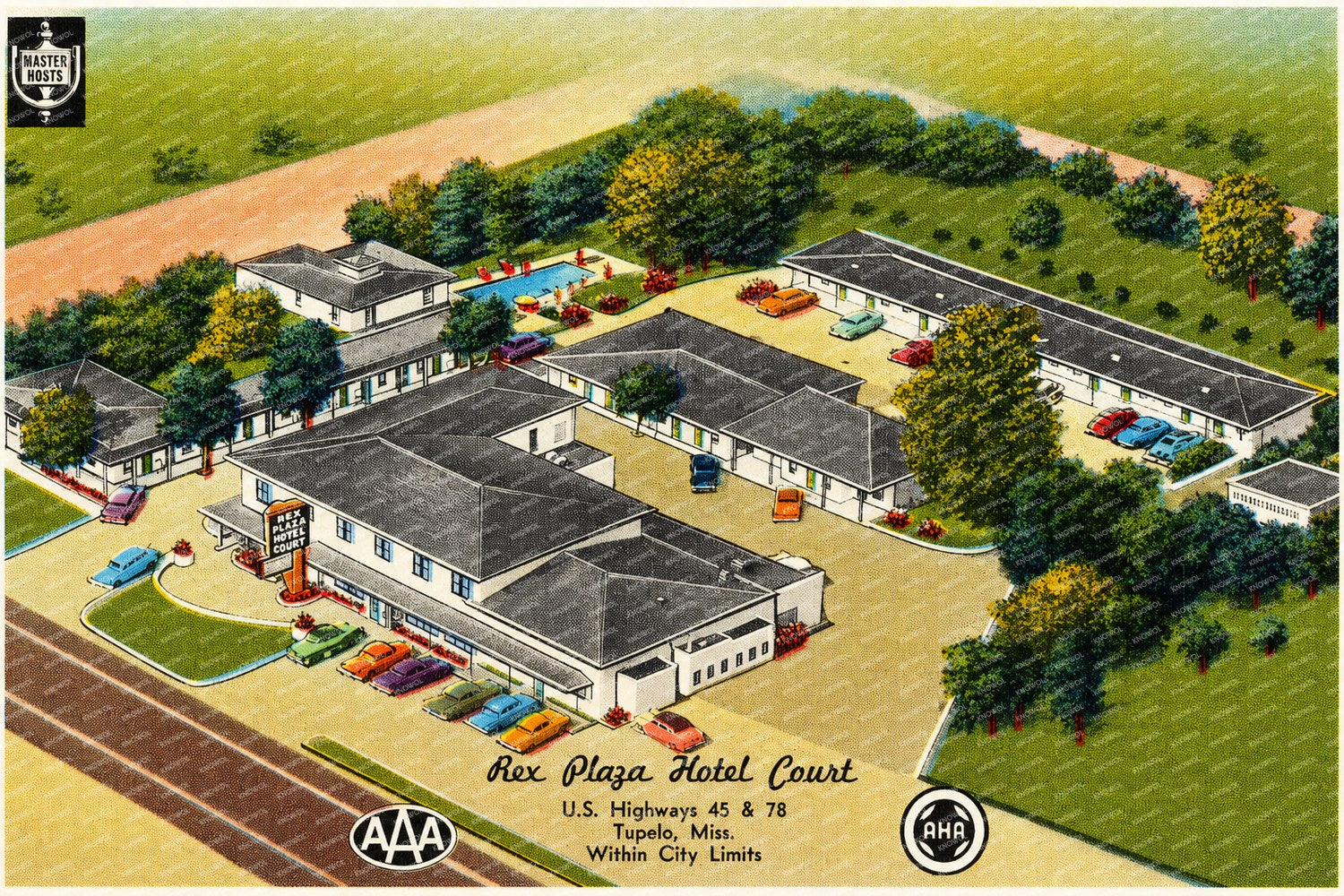 Tupelo, MS: Rex Plaza Hotel Court, U.S. Highways, 45 & 78