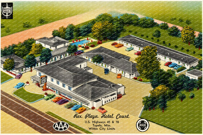 Tupelo, MS: Rex Plaza Hotel Court, U.S. Highways, 45 & 78