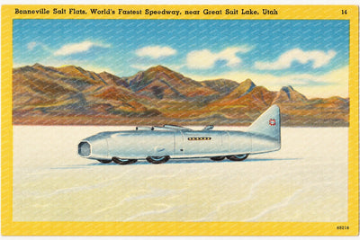Bonneville Salt Flats, UT: Bonneville Salt Flats, "World's fastest speedway." Utah