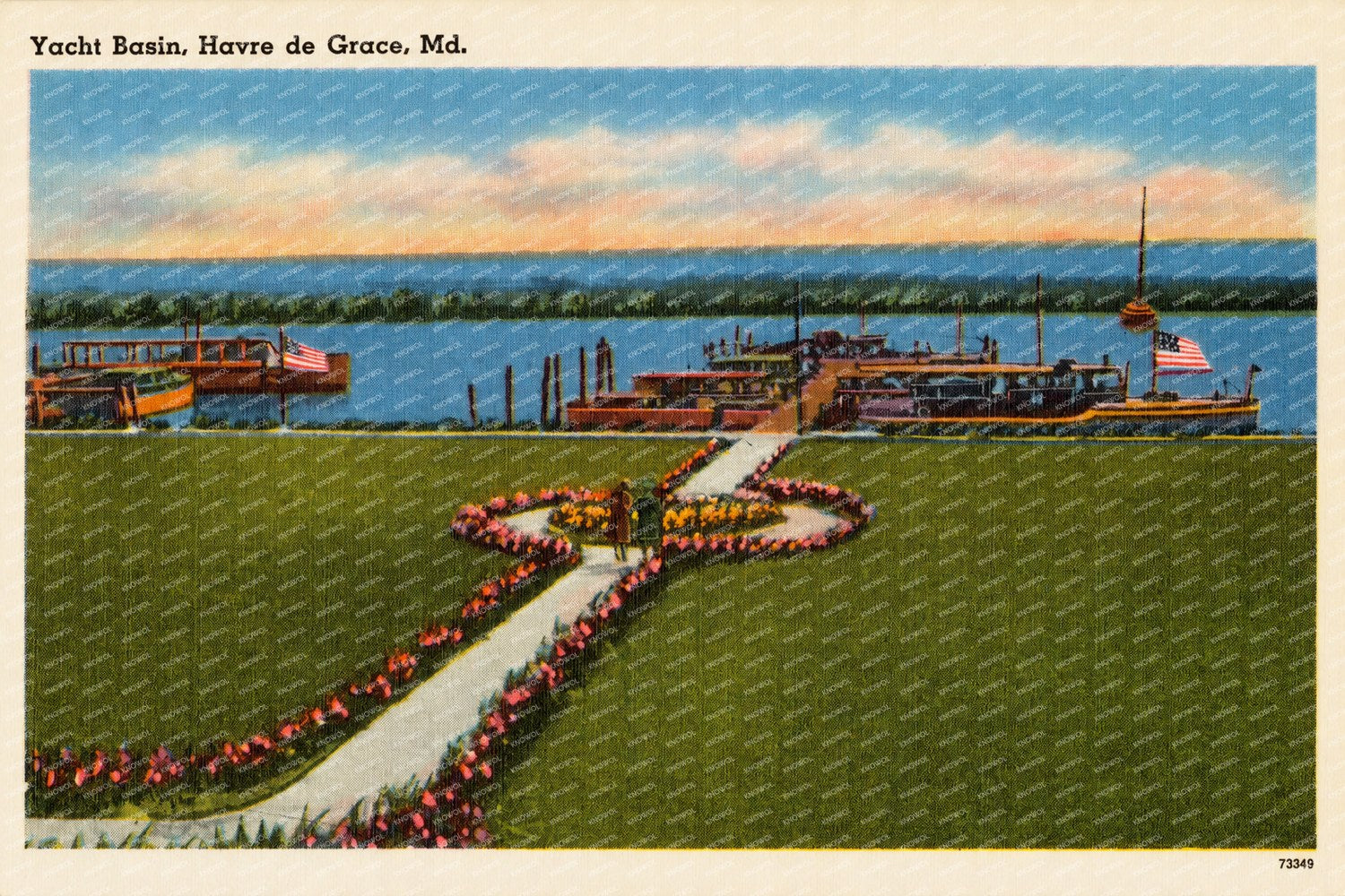 Yacht Basin, Havre de Grace, MD — Vintage Maryland Postcard
