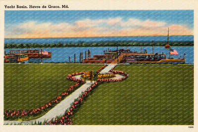 Yacht Basin, Havre de Grace, MD — Vintage Maryland Postcard