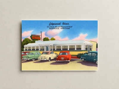 Edgewood Diner, U. S. Route 40 and Edgewood Road, Edgewood, Maryland — Vintage Maryland Postcard