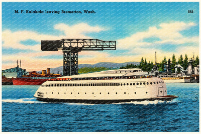 Bremerton, WA: M. F. Kalakala leaving Bremerton
