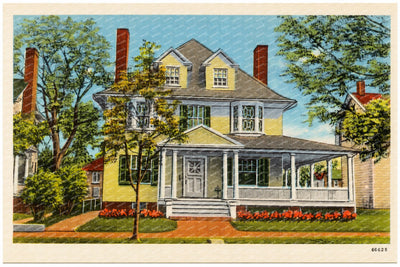 Residence and office of Dr. T. A. Tobin, Chiropractor, 18 N. Aurora St., Easton, Maryland — Vintage Maryland Postcard