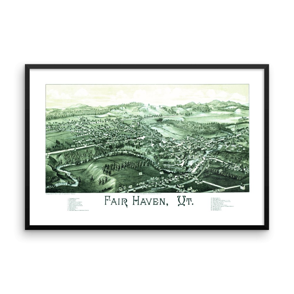 Fair Haven, Vermont 1886 Framed - Available at KNOWOL