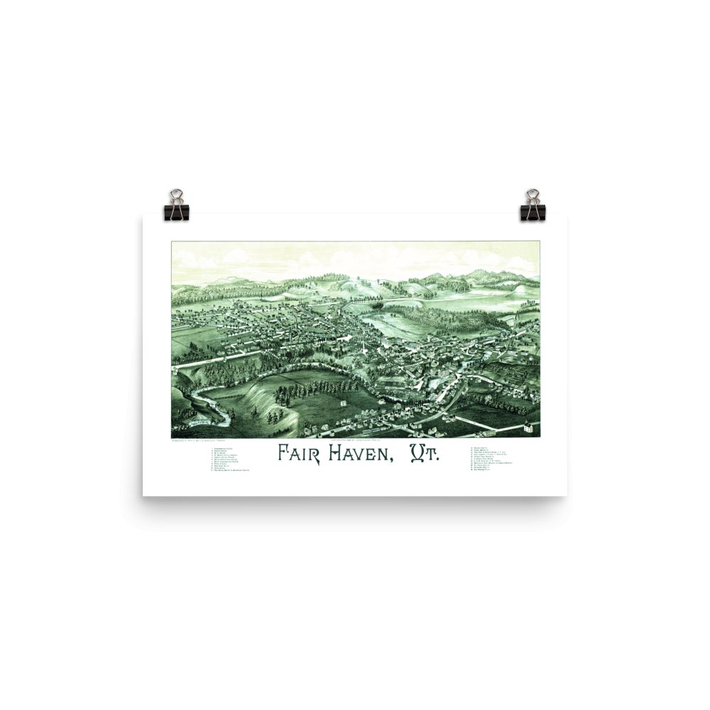 Fair Haven, VT 1886 Map - Available at KNOWOL