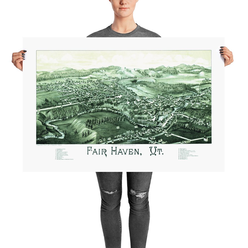 Fair Haven, VT 1886 Map - Available at KNOWOL