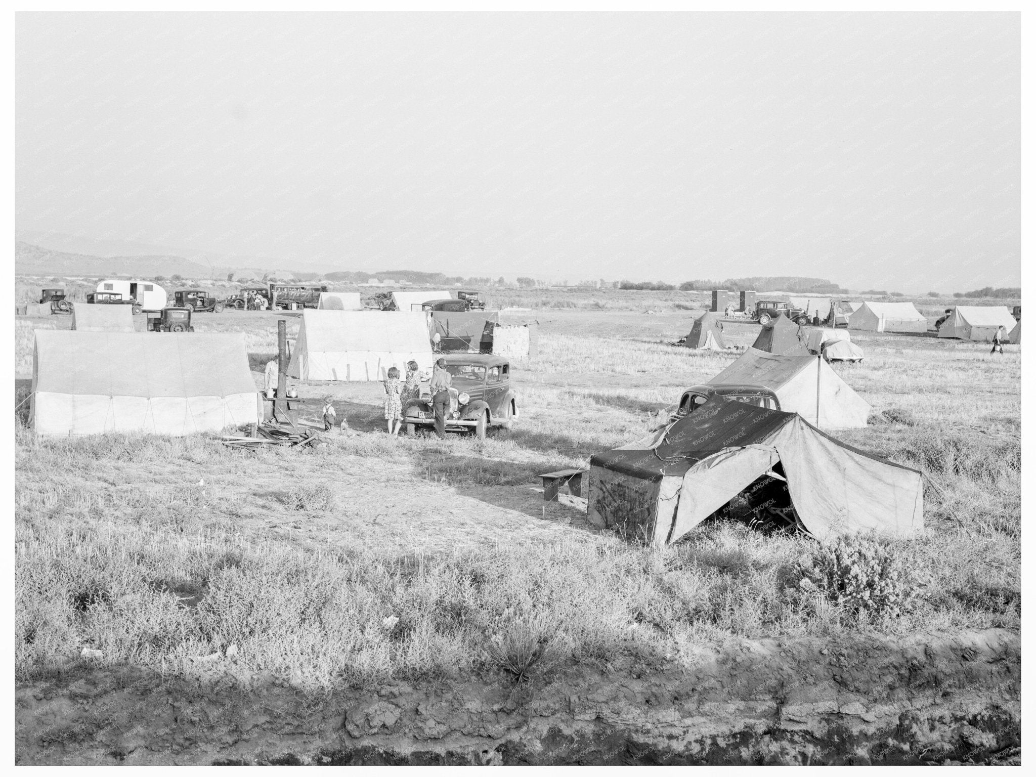 Families Camping in Klamath County Oregon 1939 - Available at KNOWOL