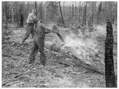 Family Clearing Land by Burning in Idaho 1939 - Available at KNOWOL