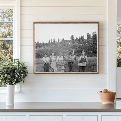 Family Exiting Strawberry Field Tenino Washington 1939 - Available at KNOWOL