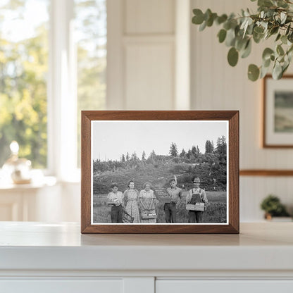 Family Exiting Strawberry Field Tenino Washington 1939 - Available at KNOWOL