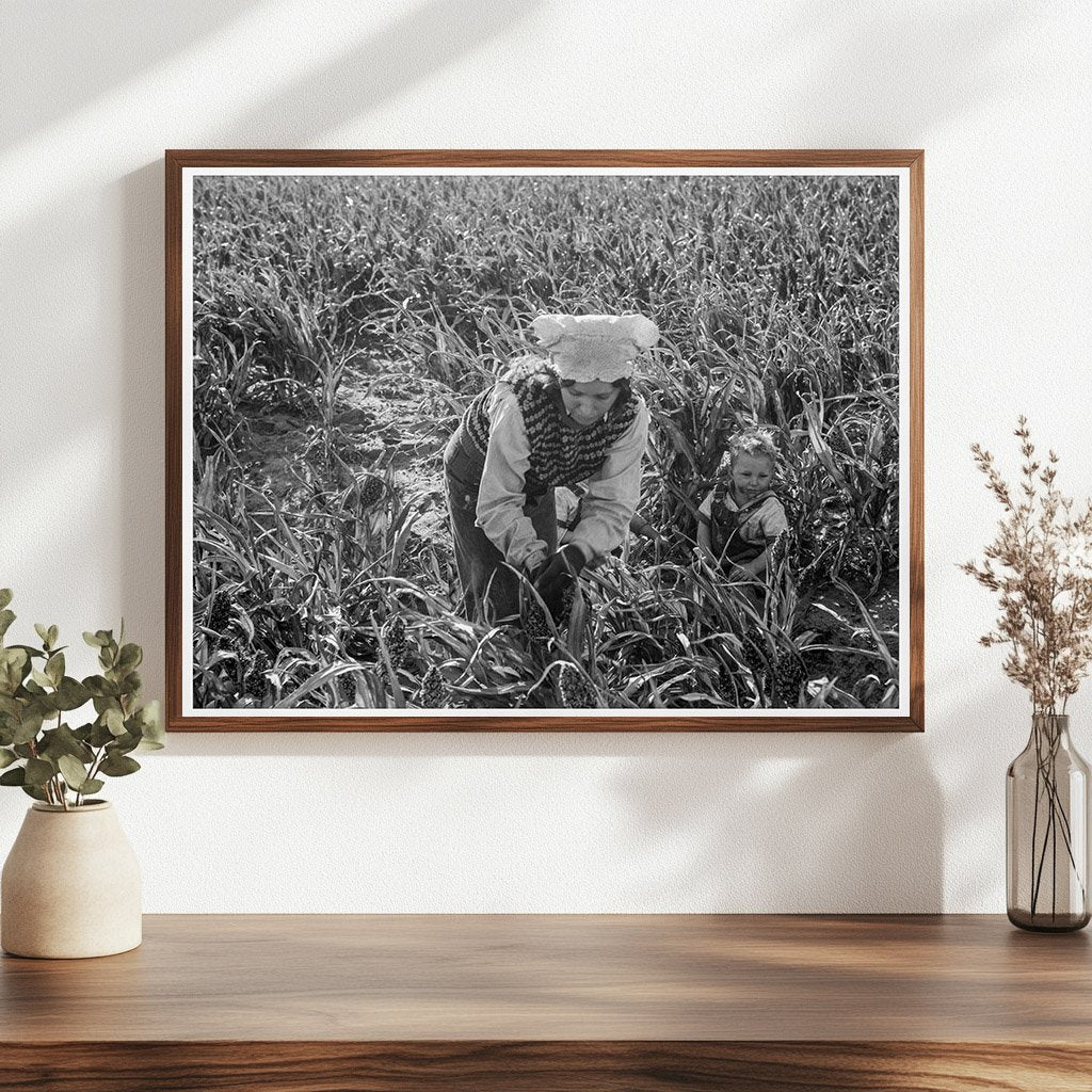 Family Harvesting Milo Maize California Farm 1938 - Available at KNOWOL