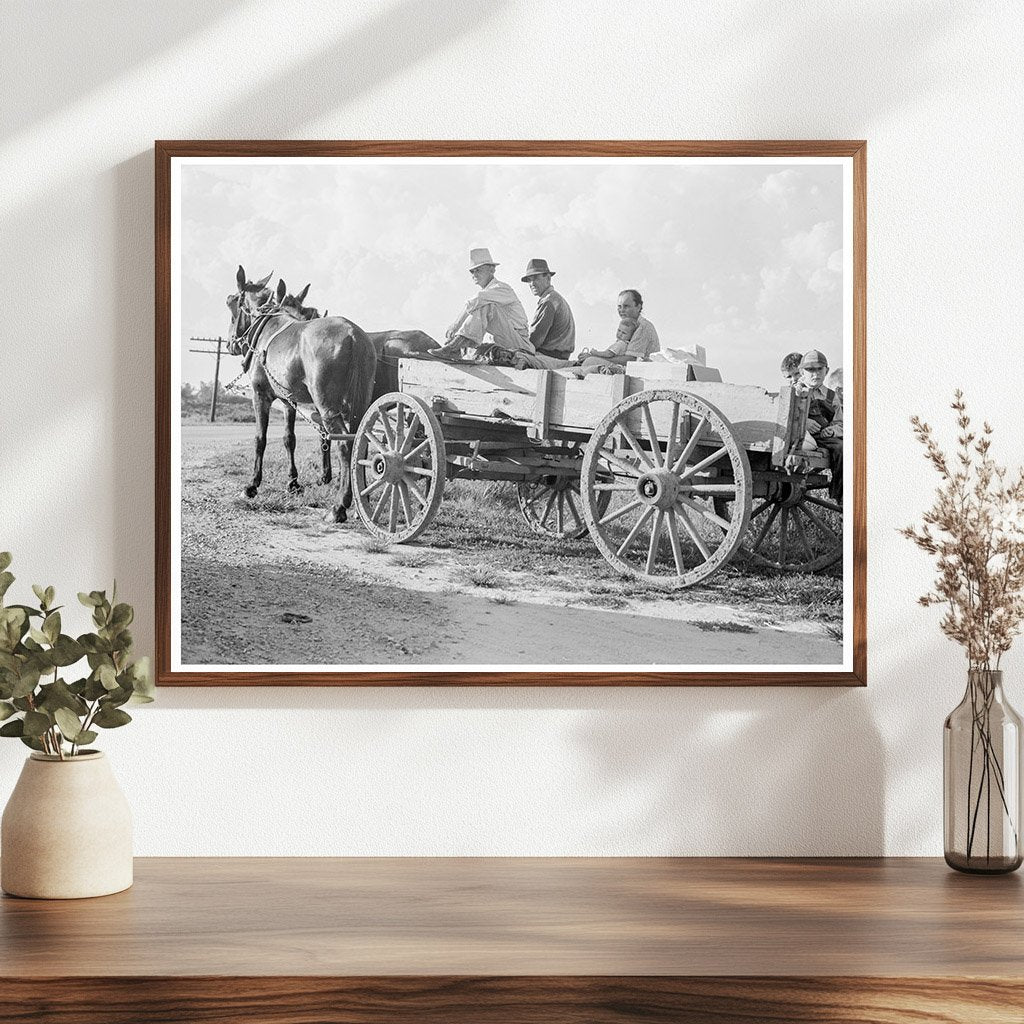 Family in Horse - Drawn Wagon Southeast Missouri 1938 - Available at KNOWOL