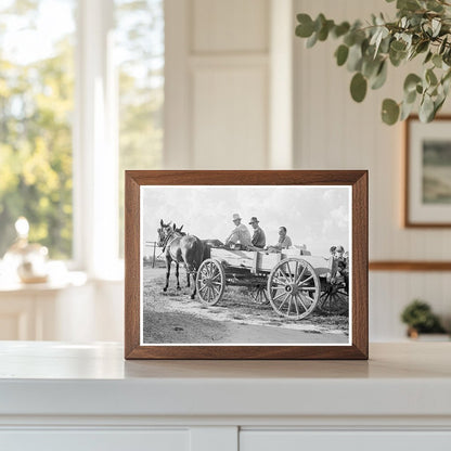 Family in Horse - Drawn Wagon Southeast Missouri 1938 - Available at KNOWOL