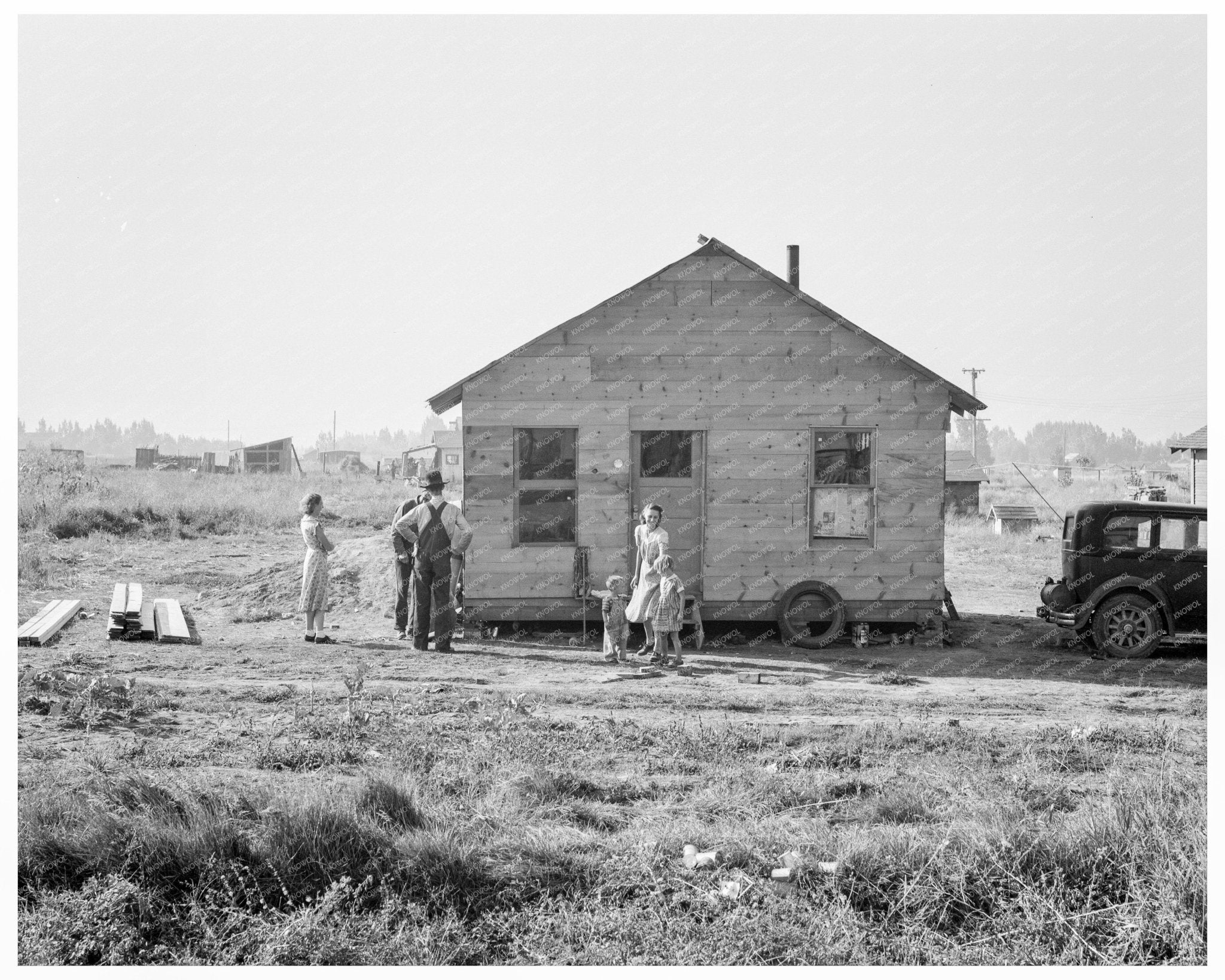 Family in Rural Shack Community Oregon 1939 - Available at KNOWOL