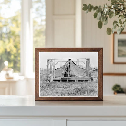 Family in Tent During House Construction Klamath County 1939 - Available at KNOWOL