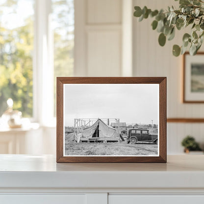 Family in Tent During House Construction Klamath Falls 1939 - Available at KNOWOL