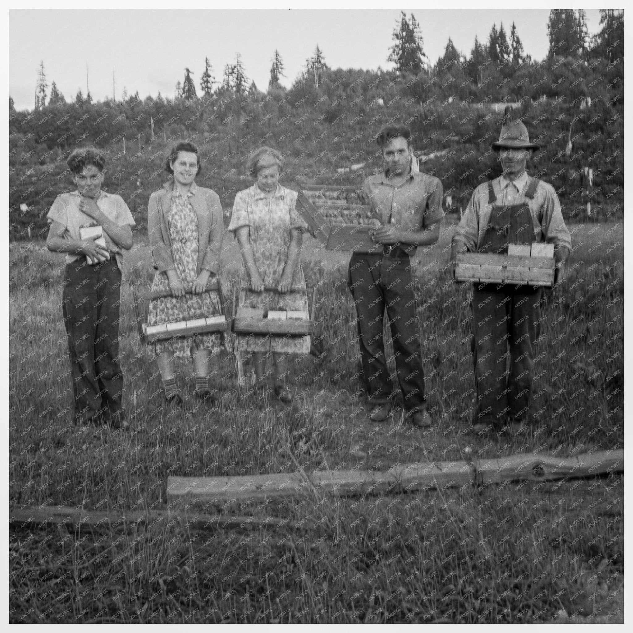 Family Leaving Strawberry Field Tenino Washington August 1939 - Available at KNOWOL