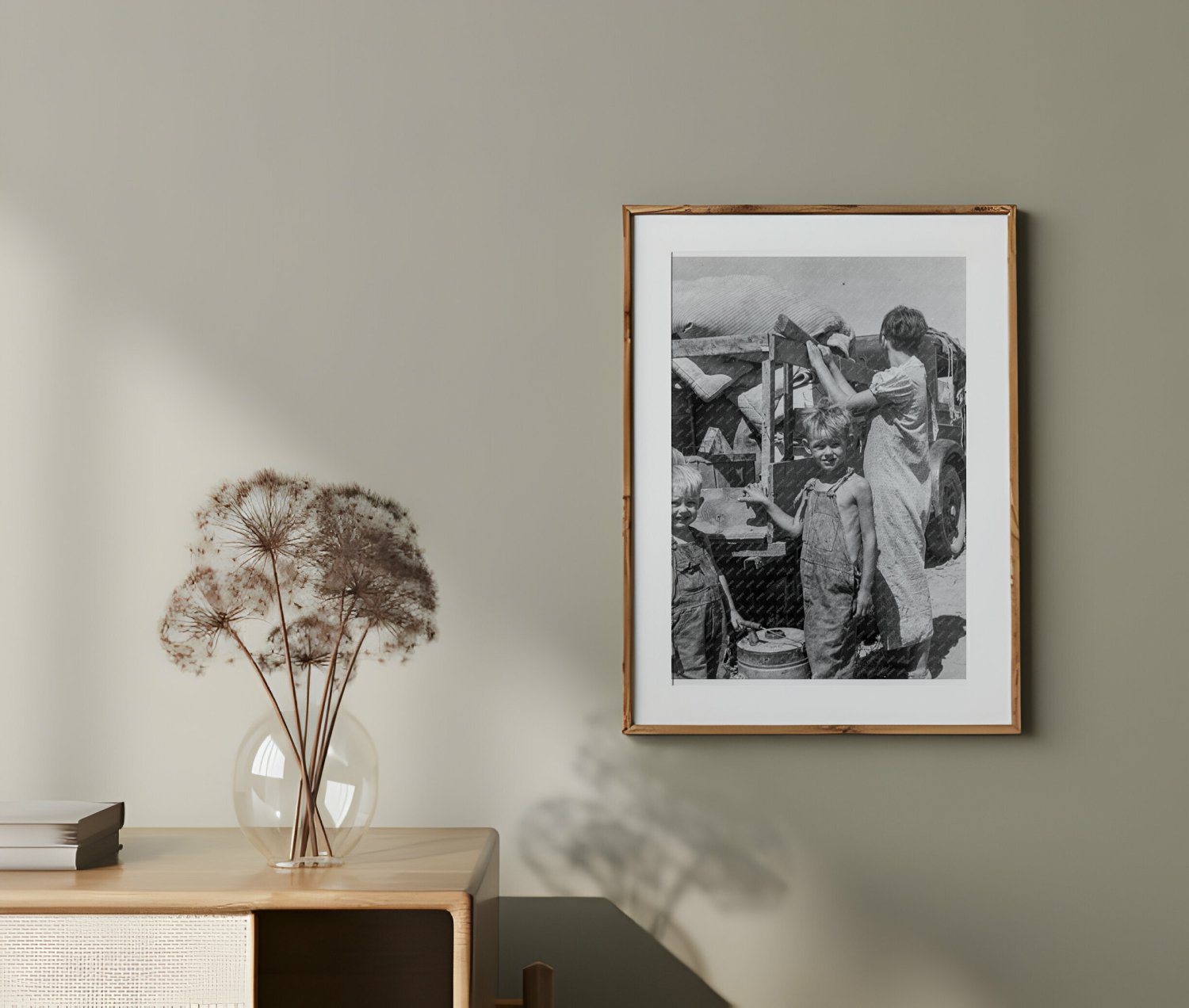 Family of Nine Refugees on Highway in New Mexico August 1936 Great Depression - Available at KNOWOL