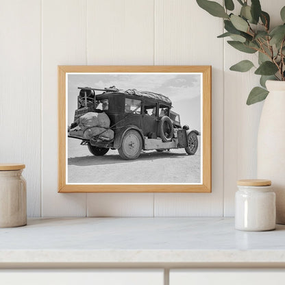 Family of Nine Repairs Car on Road in Arizona May 1937 - Available at KNOWOL