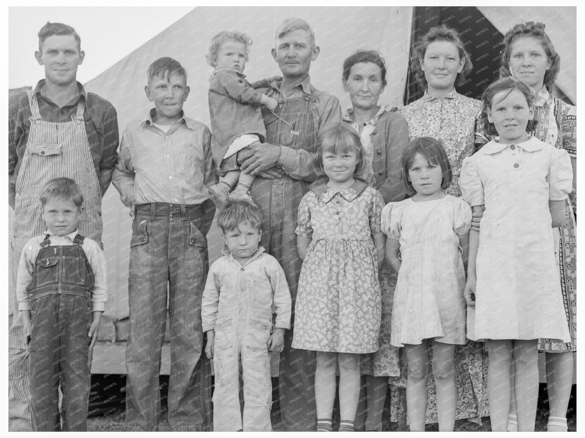 Family of Thirteen in Migratory Labor Camp Brawley 1939 - Available at KNOWOL