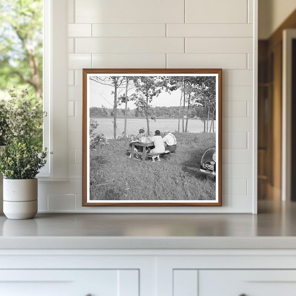 Family Picnic at Roadside Table Allegan Michigan May 1937 - Available at KNOWOL