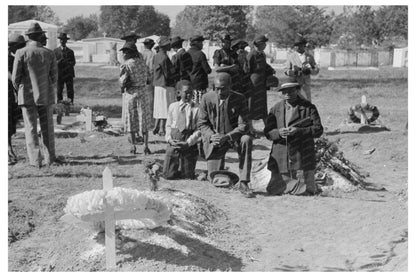 Family Praying at Graves on All Saints Day 1938 - Available at KNOWOL