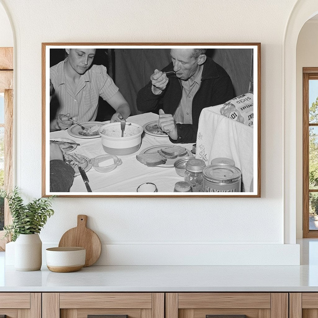 Family Supper in Tent Home Mission Valley California 1940 - Available at KNOWOL