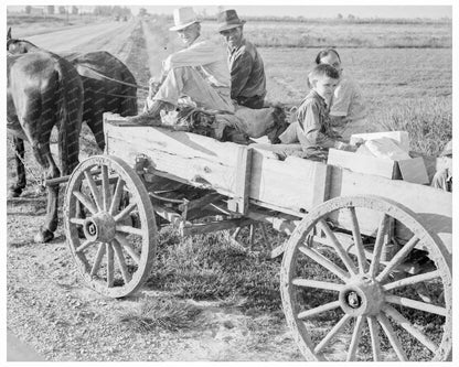 Family with Horse and Wagon in Southeast Missouri 1938 - Available at KNOWOL