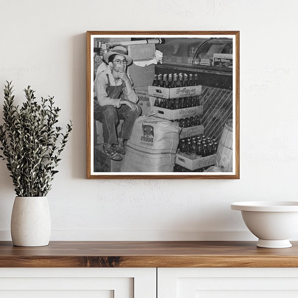 Farm Boy Inside General Store Jarreau Louisiana 1938 - Available at KNOWOL