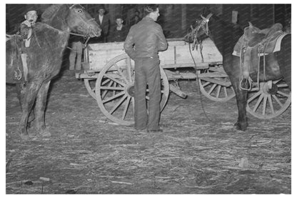 Farm Boys Tying Horses McIntosh County Oklahoma 1940 - Available at KNOWOL