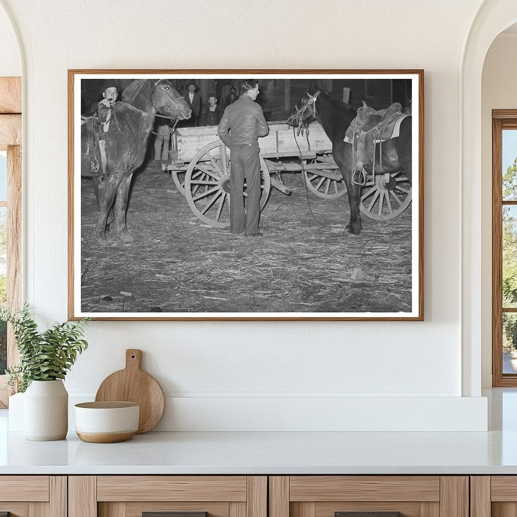 Farm Boys Tying Horses McIntosh County Oklahoma 1940 - Available at KNOWOL