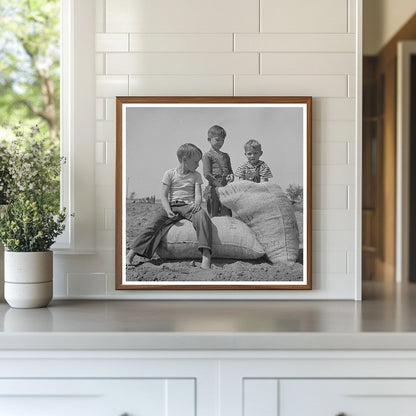 Farm Boys with Seed Peanuts Merced County California 1942 - Available at KNOWOL