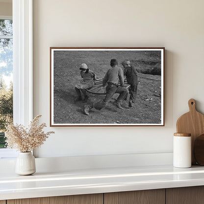 Farm Children on Homemade Merry - Go - Round 1937 - Available at KNOWOL