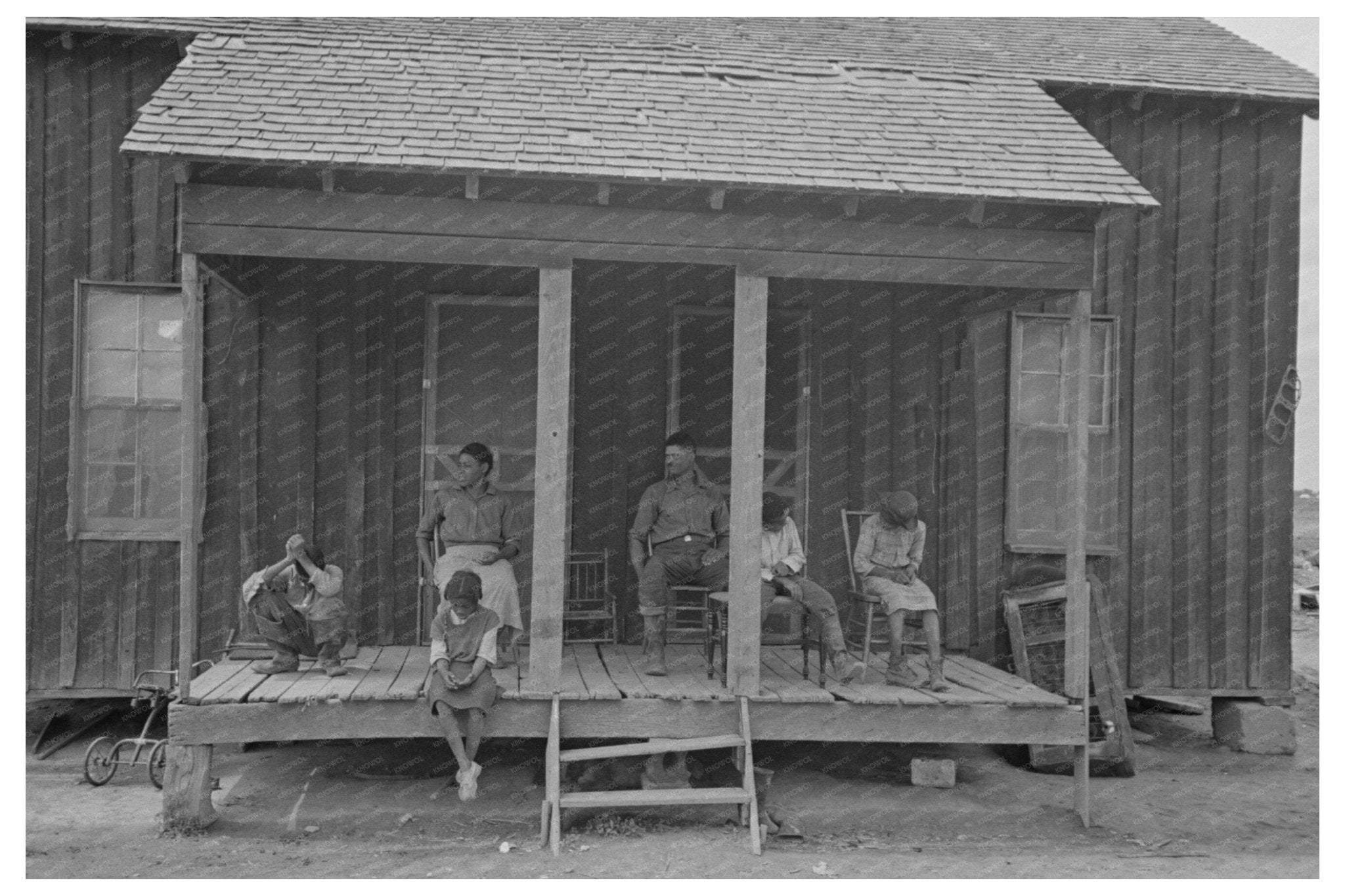 Farm Family on Porch Southeast Missouri May 1938 - Available at KNOWOL