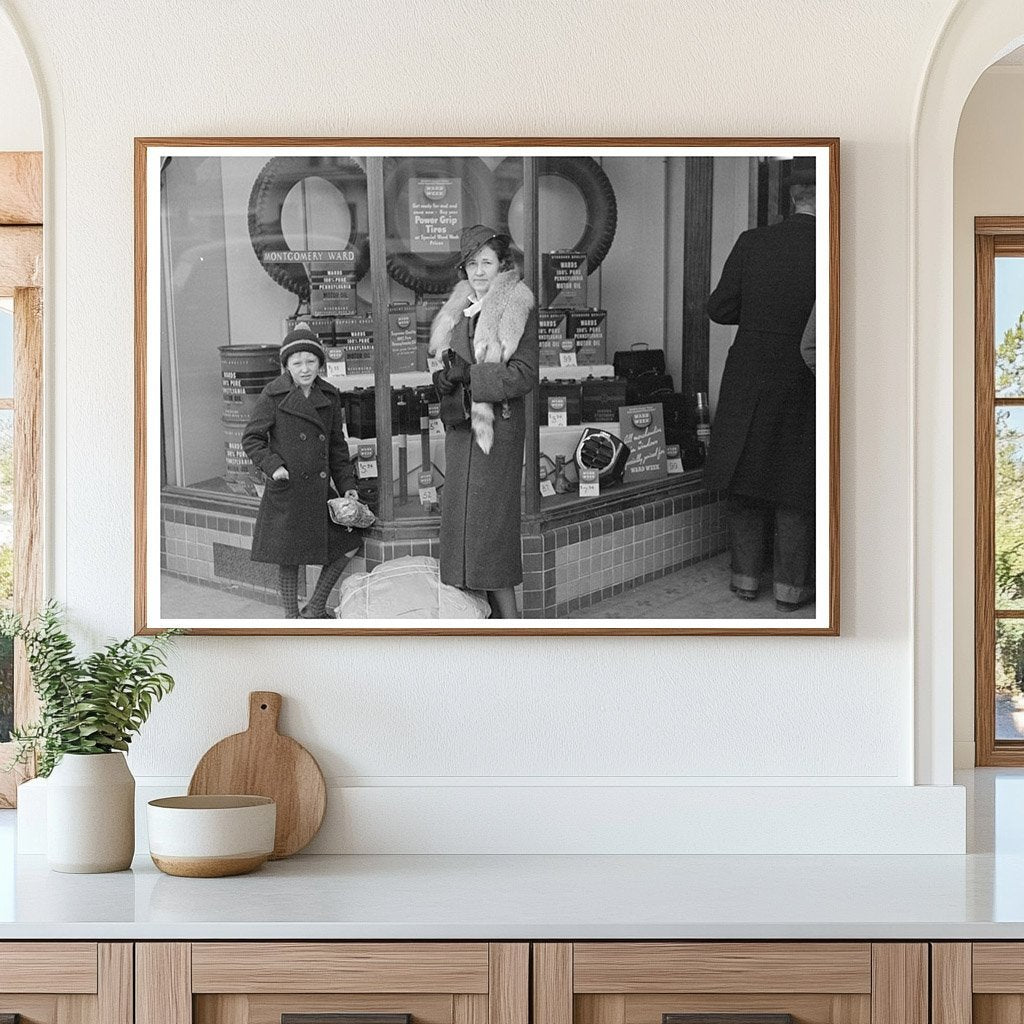 Farm Family Window Shopping Williston North Dakota 1937 - Available at KNOWOL