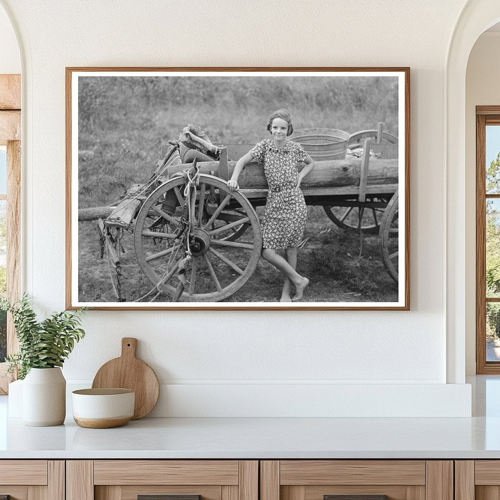 Farm Girl with Wagon in Morganza Louisiana 1938 - Available at KNOWOL