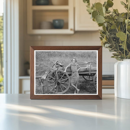 Farm Girl with Wagon in Morganza Louisiana 1938 - Available at KNOWOL