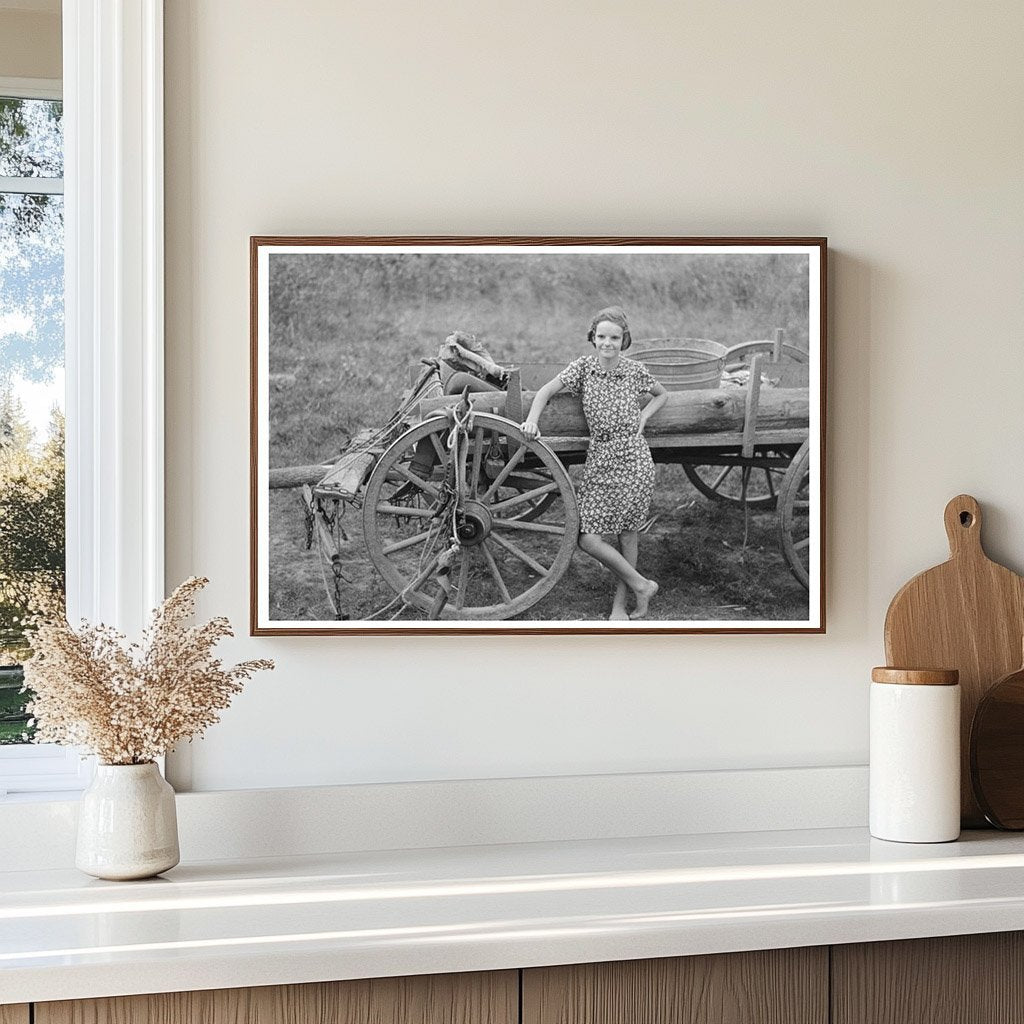 Farm Girl with Wagon in Morganza Louisiana 1938 - Available at KNOWOL