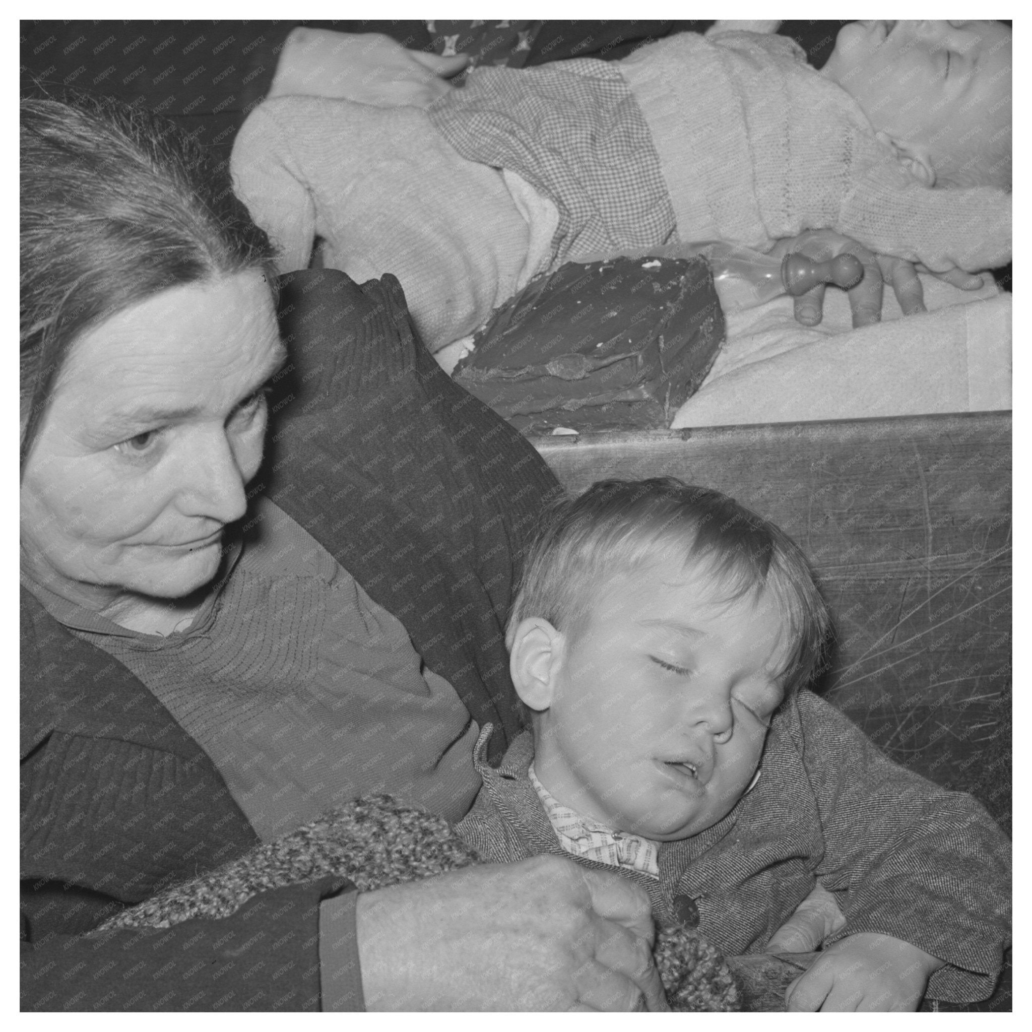 Farm Woman and Son at Pie Supper Muskogee County 1940 - Available at KNOWOL