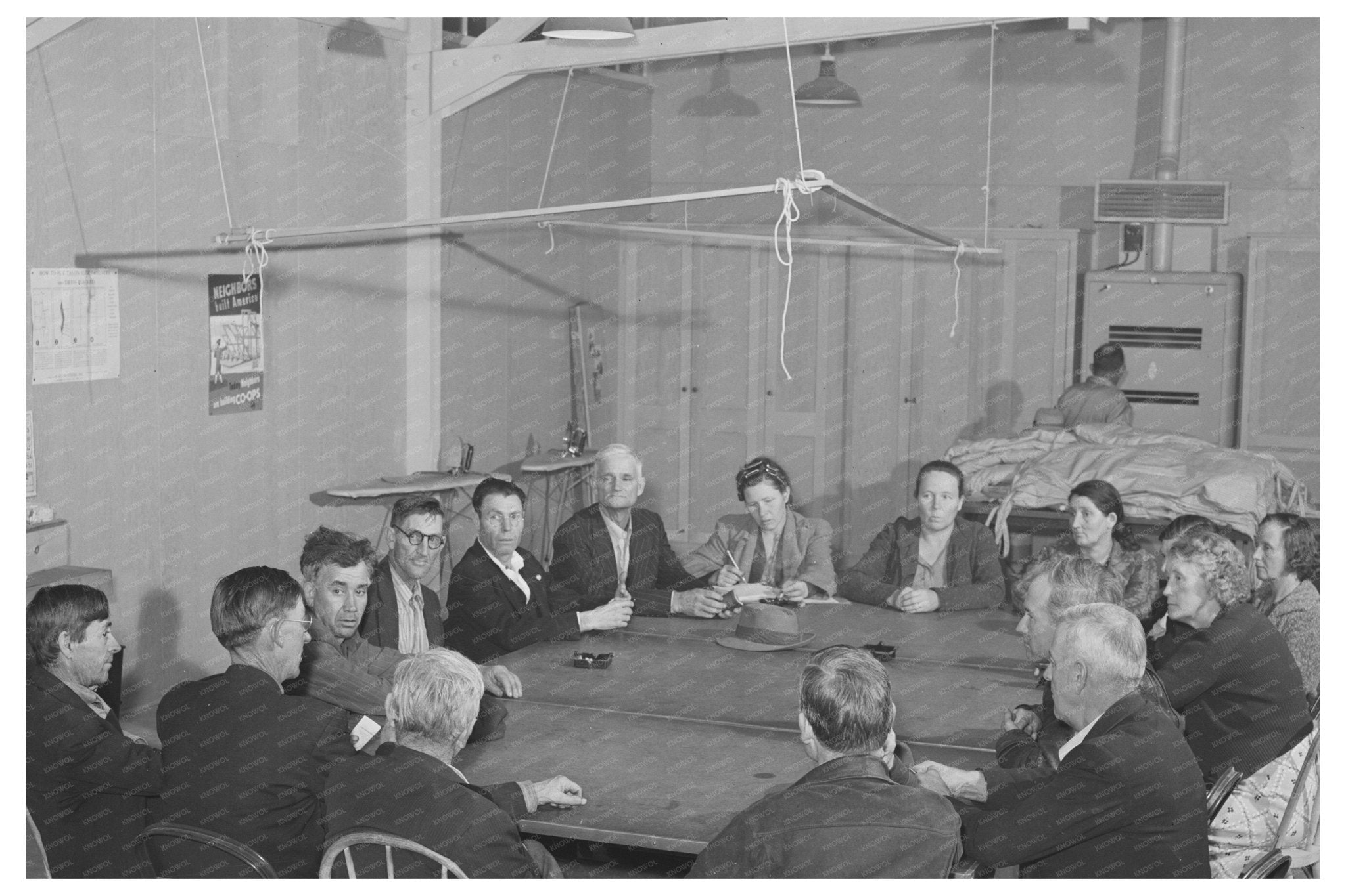 Farm Workers Camp Council Meeting Tulare County 1942 - Available at KNOWOL