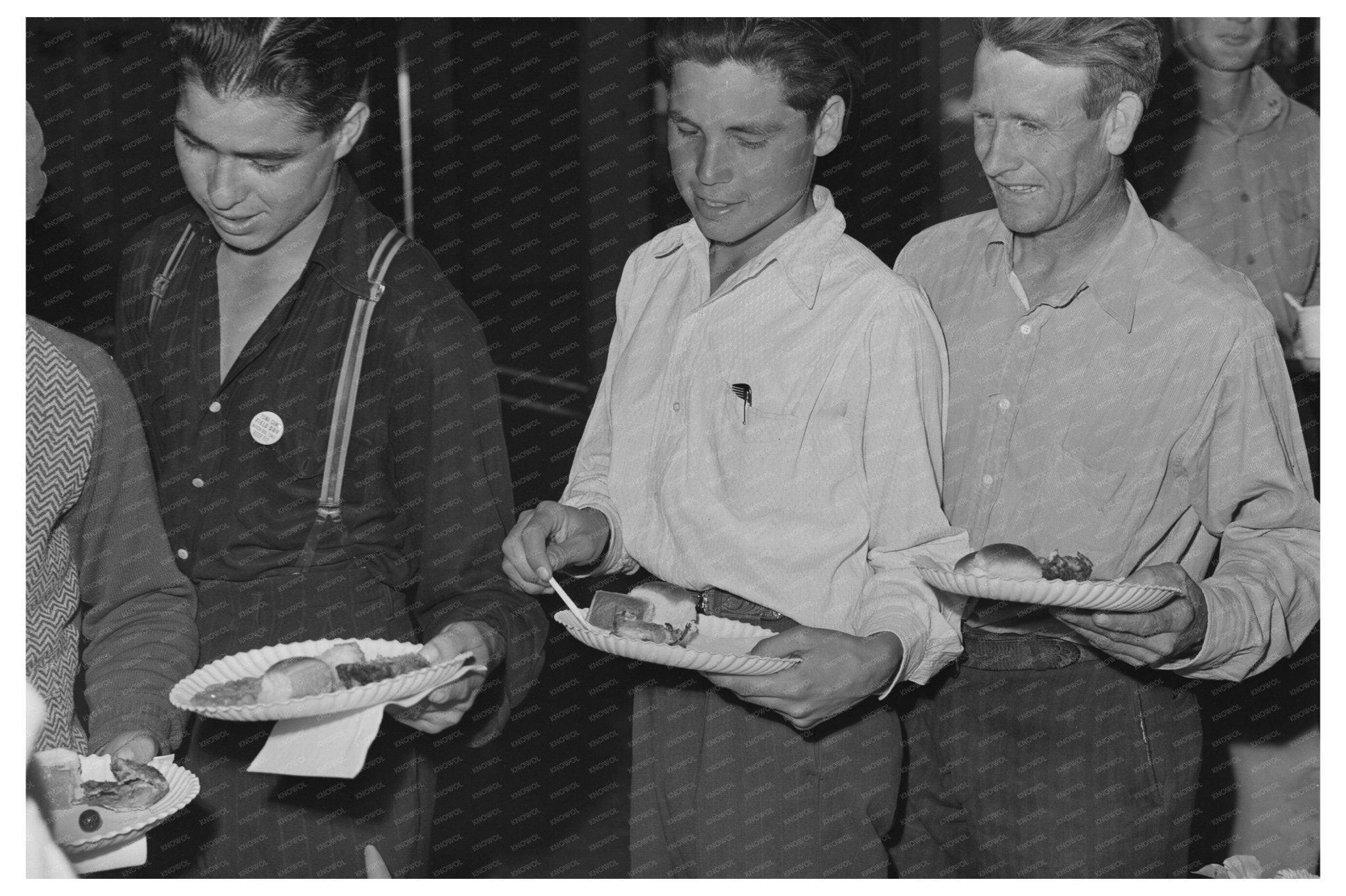 Farm Workers Dinner at Field Day Yuma Arizona March 1942 - Available at KNOWOL