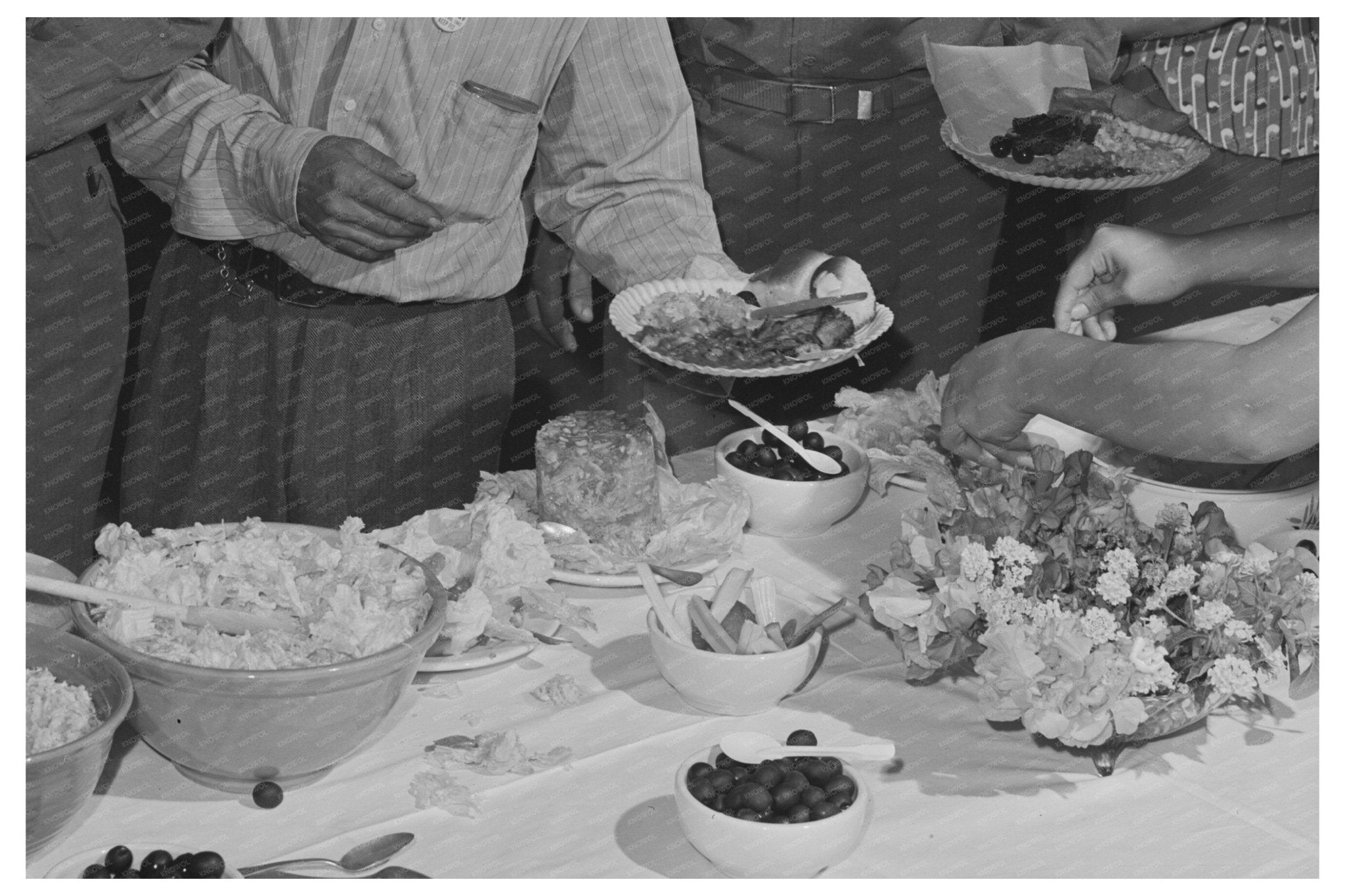 Farm Workers Dinner Field Day Yuma Arizona March 1942 - Available at KNOWOL