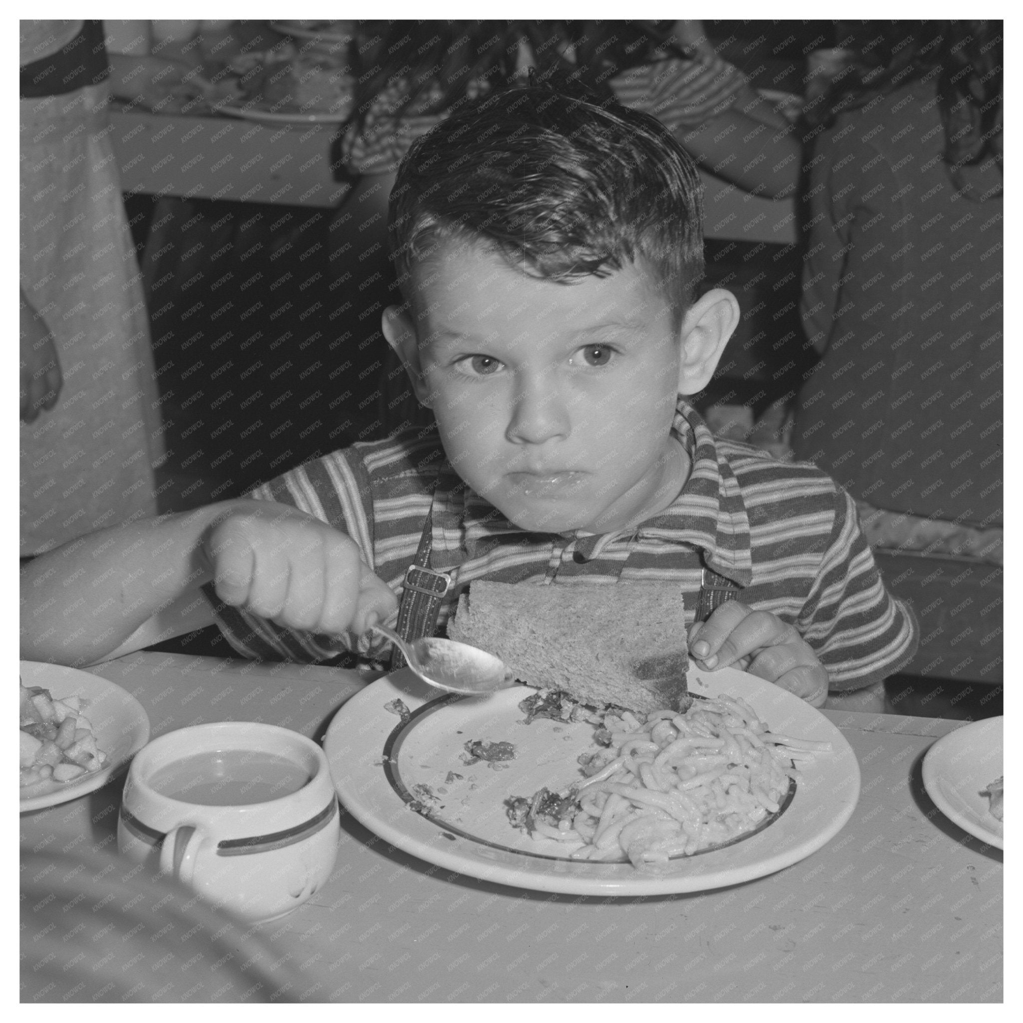 Farm Workers Serving Lunch to Schoolchildren Woodville 1942 - Available at KNOWOL